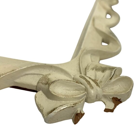 VTG Syroco MCM Hollywood Regency Gilded Wall Mirror Bow Corner Accents FLAWS - Picture 6 of 6